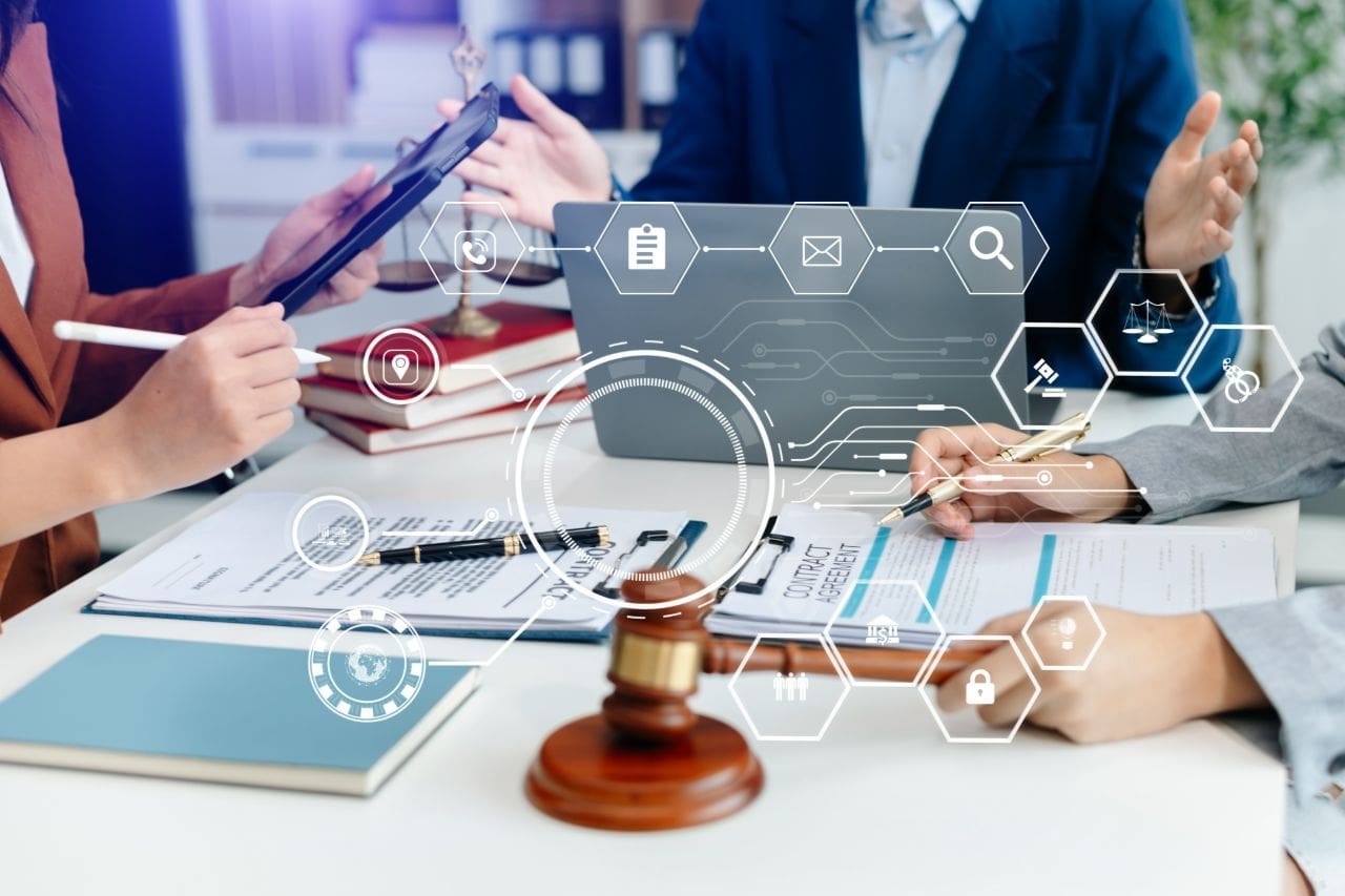 Collaboration on legal documents with technology elements.